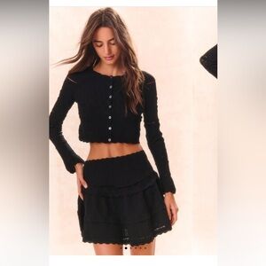 NWT Loveshackfancy media cardigan and colella skirt
